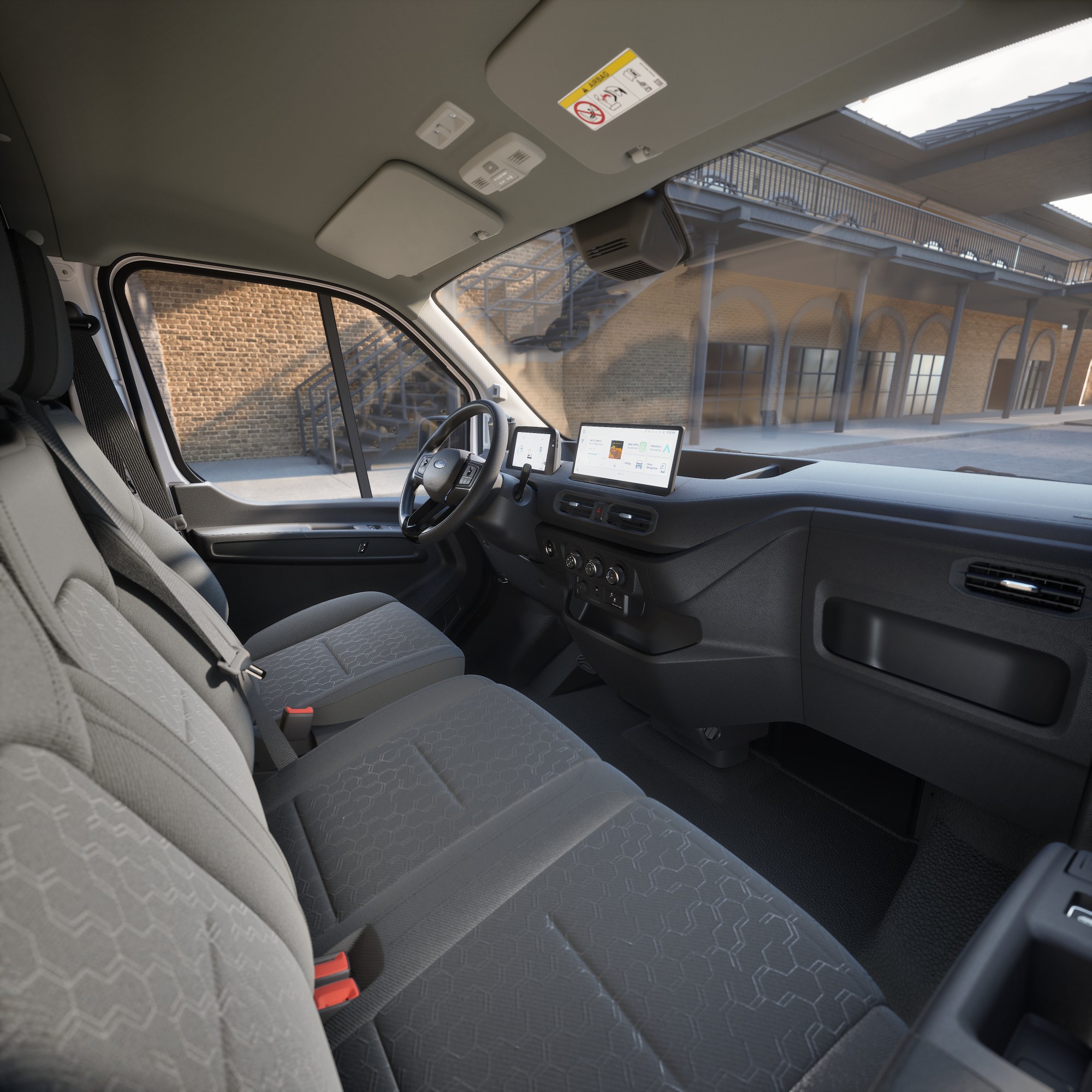 nya elektriska ford transportbilen interiör