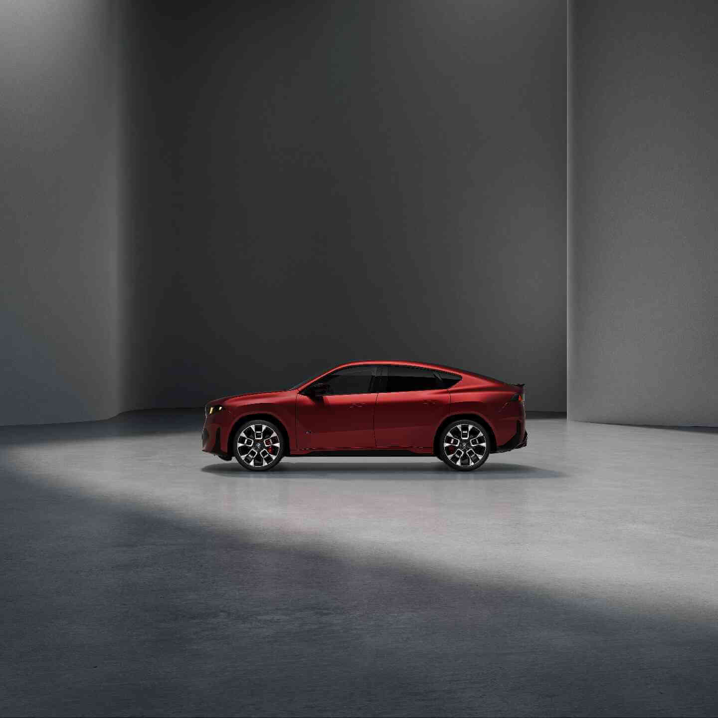 bmw nya elbilar design från sidan. Bmw ix4 är en sportig elbils suv